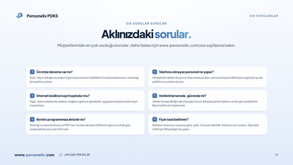18. sayfa: Sık sorulan sorular